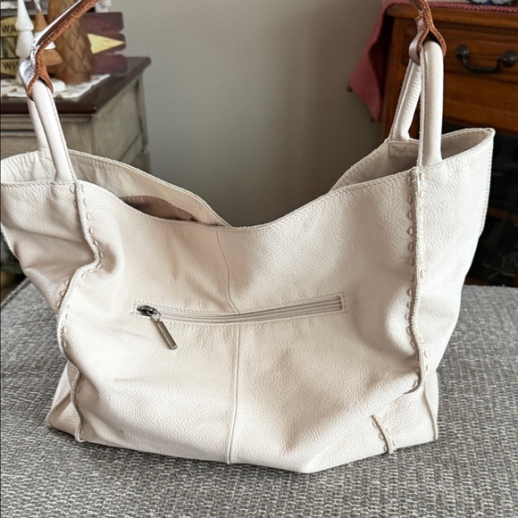 The Sak Felix large Elegant Cream Leather Tote Bag - Picture 3 of 7